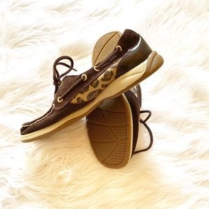 Cheetah print Sperrys